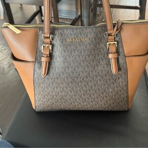 Michael Kors Tan and Brown Tote Bag